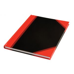 notitieboek-a5-gelinieerd-60gr-96-vel-zwart-rood-392482