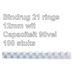 bindrug-gbc-21-rings-12mm-wit;-doos-100st-capaciteit-90-vel-536120