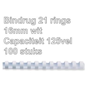 bindrug-gbc-21-rings-16mm-wit;-doos-100st-capaciteit-125-vel-536160