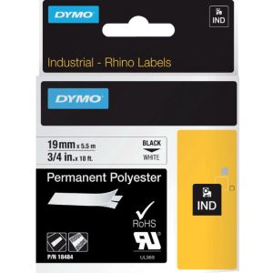 labeltape-dymo-rhino-18484-polyester-19mmx5-5m-zwart-op-wit-930863