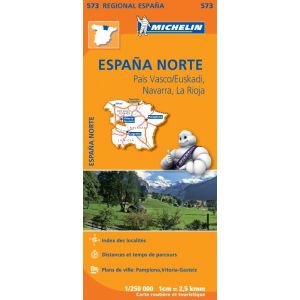 Michelin Wegenkaart 573 Spanje Noord - Baskenland/Euskadi, Navarra
