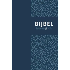 Bijbel (HSV) met psalmen - vivella blauw met zilversnee en duimgrepen