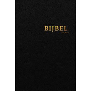 Bijbel (HSV) met psalmen - zwart leer met goudsnee, rits en duimgrepen