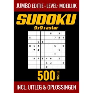 Sudoku Moeilijk - Jumbo Editie - 500 Puzzels - Incl. Uitleg en Oplossingen