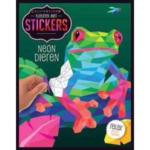 Kleuren met stickers - Neon dieren