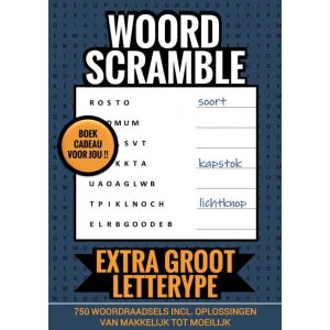 Boekcadeau voor Jou! - Woord Scramble - Extra Groot Lettertype