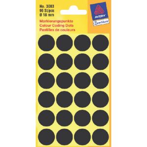 etiket-avery-zweckform-3003-rond-18mm-zwart-96stuk-811160